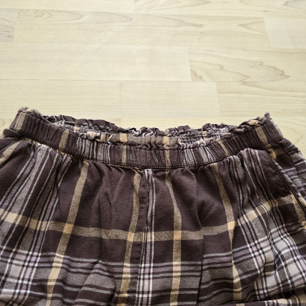Aerie Brown Plaid Pajama Joggers Size Medium - Picture 6 of 12